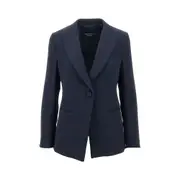 [EMPORIO ARMANI] EMPORIO ARMANI ICON chevron cady single-breasted jacket Woman 46 46 Blue