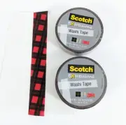 Lot Of 2 Scotch Expressions Washi Tape Red Buffalo Plaid Craft Scrapbook Supply