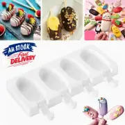 Silicone Frozen Ice Cream Mold Juice Popsicle Maker Ice Lolly Pop Mould - 4 Cell