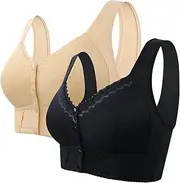 [Generic] Moona Bra for Senior Women,Moona Bra - Front Closure Breathable Bra for Seniors,Plus Size,Wire Free