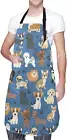 Apron with 2 Pockets and Adjustable Neck Waterproof Kitchen Grooming Aprons for