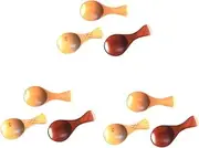 Alipis 3sets Wooden Mini Spoon Household Tool Small Portable Spoon with Fish Motif Wood Lacquer Suitable for Boys and Girls Toddlers and Housewarming 3pcs*3