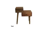 CR Cube Solid Timber 2 Drawer Side Table