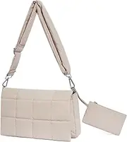 [CLUCI] Puffer Shoulder Bag Puffy Crossbody Purse for Women Middle Tote Bag Lightweight Cotton Padded Hobo Handbag