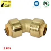 5 PCS 1/2" X 1/2" SHARKBITE STYLE PUSH FIT 45 DEGREE ELBOW FITTINGS (LEAD FREE)