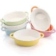 6 Colors Oval Porcelain Ramekins 10 oz Oven Safe Creme Brulee Souffle Baking Ram