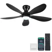 44 Inch Ceiling Fans with Lights, Modern Flush Mount Ceiling Fans with Remote...