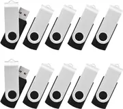 10 Pack USB Flash Drives, 8GB USB Flash Drive, USB 2.0 Flash Drive, Swivel USB Flash Drive, Pen Drives, Pen Drive, Black