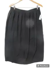 Sz L NWT $35 Old Navy Lounge Black Elastic Waist Pull On Midi Skirt LIGHTWEIGHT