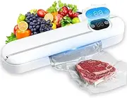 Food Vacuum Sealer Machine, One-Touch Automatic Food Sealer, Air Sealing System with 15 BPA-Free Bags, for Dry/Wet/Sous Vide, Food Packing Storage