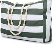 [oscaurt] Beach Bag, Large Beach Bags for Women, Waterproof Beach Tote Bags with Zip and Rope Handle, Summer Beach Bags Holiday Essentials Travel Bag Shopping Shoulder Handbags for Pool Gym Picnic