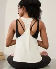 Athleta S With Ease Twist Back Tank Bone Small