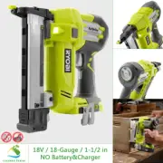 Ryobi 18V Narrow Crown Stapler AirStrike 18 Gauge Cordless w Sample Staples Clip