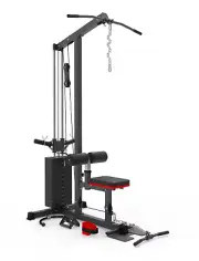 Lat Pull Down / Seated Low Row Pulley Machine 70 Kg Stack + Bull Horns
