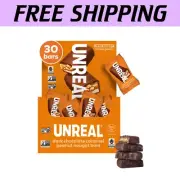 Non-GMO Dark Chocolate Peanut Caramel Bars - Fair Trade, 30 Individually Wrapped