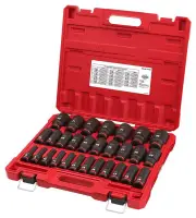 Milwaukee 49667015 - Impact Socket Set Deep 1/2" Drive 29 Piece Metric 6 Point