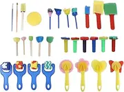 Kids Paint Brushes Long Lasting Safe Colorful DIY Graffiti Sponge Drawing Tools with 30 Different Designs Ideal for Children to Learn Paint and Enjoy Painting