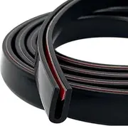 Rubber Edge Trim Black, U Channel Rubber Seal Strip with Self-Adhesive Tape, Metal Edge Protector, Fit 1/16''(1.6mm), 9Ft (3m)