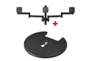 Atdec AWMS-3-13714 Triple Monitor Arms + 400mm Post / 12kg (26.5lb) Flat Screens, 10kg (22lb) Curved Screens + Grommet Clamp Desk Fixing, Black