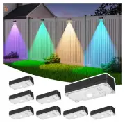 Solar Fence Lights,Fence Lights Solar Powered Waterproof IP65 Multicolor Led ...