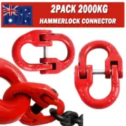 2X 2000KG G80 Alloy Steel Hammerlock Coupling Link Connecting Link 8mm Universal