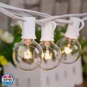 SUNSGNE 25FT Globe String Lights, G40 Outdoor String Lights with 27 Clear Edi