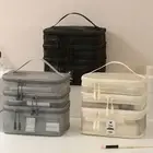 Large Capacity Make Up Organizer Bag 3 Layer Makeup Case Cosmetic Bag Women