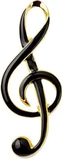 [Nakano] JE-28/BL Enamel Brooch, Treble Clef, Black