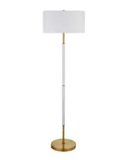 Abraham + Ivy Simone Matte White & Brass 2-Bulb Floor Lamp