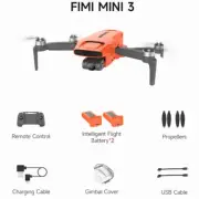 FIMI MINI 3 Camera Drone 3-Axis Gimbal 9KM 4K 60fps Video Quadcopter 2x Battery