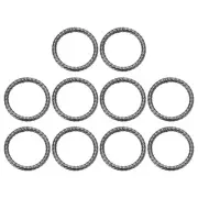 10Pcs Spring O Rings 1 1/2" Round Trigger Snap Hook Circle Gunmetal Key Ring