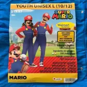 COSTUME Kids L (10-12) Super Mario Jumpsuit Hat Mustache (3pc) NWT Large