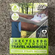 Equip Two Person Travel/Tree Hammock, 500 lb. Weight Limit Gray Blue New in Box