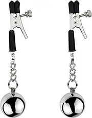RTNPKLA BDSM 1 Pair Stainless Steel Nipple Clamps with Weight Balls, Sexy Nipple Clamps Set Nipple Clamps SM Nipple Stretcher Clitoris Labia Breast Clip SM Bondage Sex Toy for Women(C)