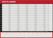 2026 Wall Planner Calendar A1 Size (84cm x 59cm) Full Year to view Calendar Home Office Work Runs Full Year (Red)