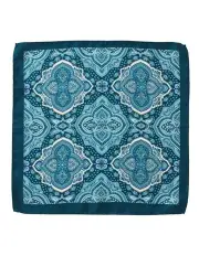 [Dom Bagnato] Piastrella Silk Pochette Pocket Square in Teal