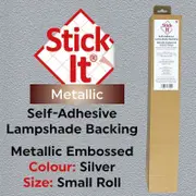 Stick It Lampshade Material (Tube) Embossed SILVER PVC Roll 50cm x 146cm
