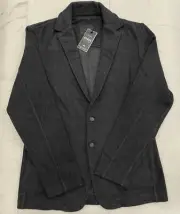 NWT Agave Denim Men's Soft Knit Front Button Coat In Dark Grey Size: Medium