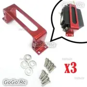 3 Pcs Metal Servo Mount Red With Screw Down Type for Standard Servos RC Model