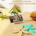 Tree Design Stand Silicone Mat Six Leaf Grass Placemats Coaster Household
