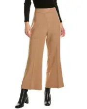 NWT $295 Rebecca Taylor Cavalry Twill Cropped Flare Leg Pants Women Sz 12 Camel