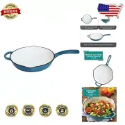 Luxury 12'' Cast Iron Enamel Skillet - Ideal for Searing, Baking & Roasting