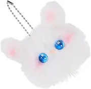 KONTONTY Plush Bunny Wallet Fluffy Bunny Animal Cartoon Stuffed Bunny Key Charm Cute Bag Pendant Rings Plushies Locket Of The Lid Decorative Ornament Doll Ornament White Pp Cotton