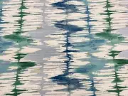 Old World Weavers Abstract Embroidered Print Fabric- River Delta / Ocean 1.90 yd