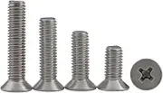 Phillips Countersunk Machine Screws Bolt Flat Head Stainless Steel Screws, M4*8mm,50 pcs