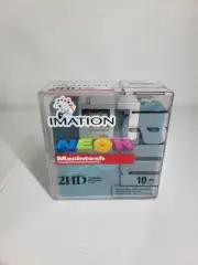 Imation Neon Diskettes 1.44 MB IBM Formatted 2HD Floppy Disks 10 Pack!