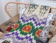 Ikat Fabric Silk and Cotton Uzbek 6.78 meters BRAND NEW FAST Shipment 12397