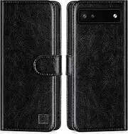 32nd Book Wallet PU Leather Flip Case Cover For Google Pixel 6A, Design With Card Slot and Magnetic Closure - Black