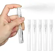 Pack of 5 Fine Mist Spray Bottles, Perfume Atomiser, 5 ml, Mini Perfume, Refillable, Transparent Glass, Travel Empty, Refillable Atomiser Spray Bottles for Personal Care, Liquid