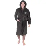 Arsenal FC Mens Dressing Gown Robe Hooded Fleece OFFICIAL Football Gift Grey Large